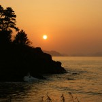 笠山の夕日
